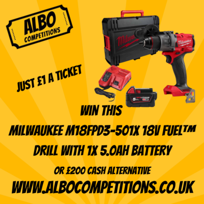 Milwaukee M18FPD3-501X 18V FUEL™ Percussion Drill with 1x 5.0Ah Battery or £200 Cash Alternative