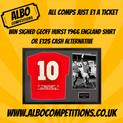 SIGNED SIR GEOFF HURST 1966 WORLD CUP SHIRT OR £125 CASH ALTERNATIVE