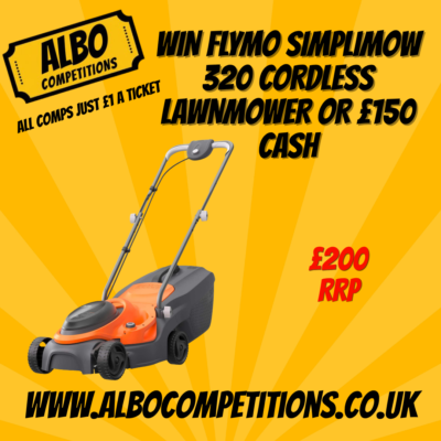 FLYMO SIMPLIMOW 320 CORDLESS LAWNMOWER OR £150 CASH ALTERNATIVE