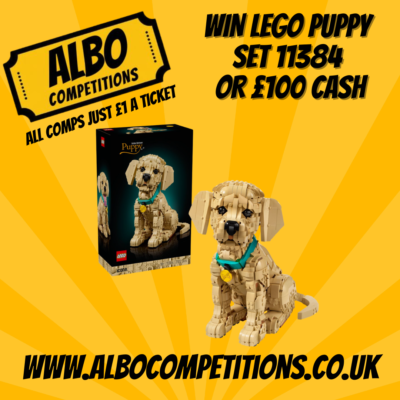 WIN LEGO GOLDEN RETRIEVER PUPPY SET 11384 OR £100 CASH
