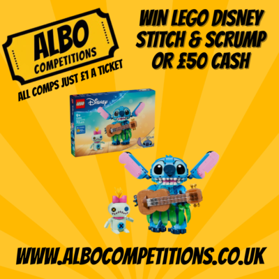 WIN LEGO DISNEY STITCH & SCRUMP SET 43296 OR £50 CASH