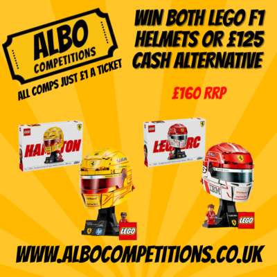 WIN LEGO BOTH F1 HAMILTON AND LECLERC HELMETS SETS 43014 & 43022 OR £125 CASH