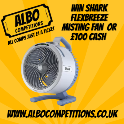 SHARK FLEXBREEZE CORDLESS MISTING FAN OR £100 CASH