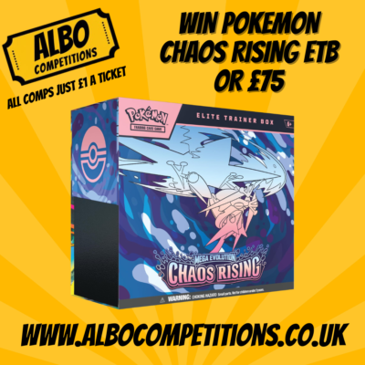 WIN POKEMON MEGA EVOLUTION - CHAOS RISING ELITE TRAINER BOX (ETB) OR £75 CASH