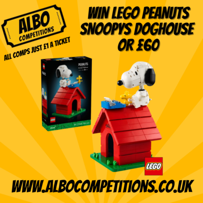 WIN LEGO PEANUTS SNOOPYS DOGHOUSE SET 21368 OR £60